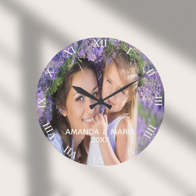 Reloj Redondo Grande Foto de la esposa de los hijos de la familia roman (Subido por el creador)