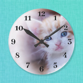 Reloj Redondo Grande Foto de la familia Classe Bold Black Numbers