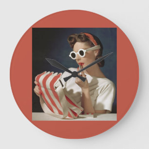 Reloj Redondo Grande Foto de moda de los años 50