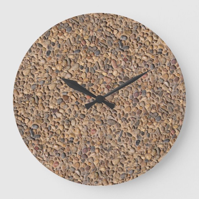Reloj Redondo Grande Foto de Nature Pebble Rocks (Anverso)