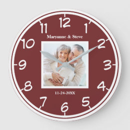 Reloj Redondo Grande Foto de parejas modernas en aniversario de bodas
