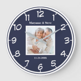 Reloj Redondo Grande Foto de parejas modernas en aniversario de bodas