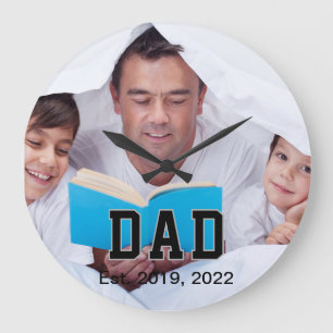 Reloj Redondo Grande Foto de regalo establecida para papá vintage