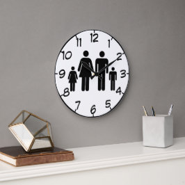 Reloj Redondo Grande Foto De Su Familia En Una