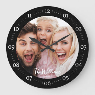 Reloj Redondo Grande Foto familiar con reloj grande de escritura modern