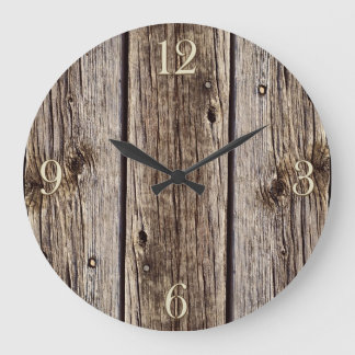 Reloj Redondo Grande Foto: Junta de Madera Weathered, Rústica Realista