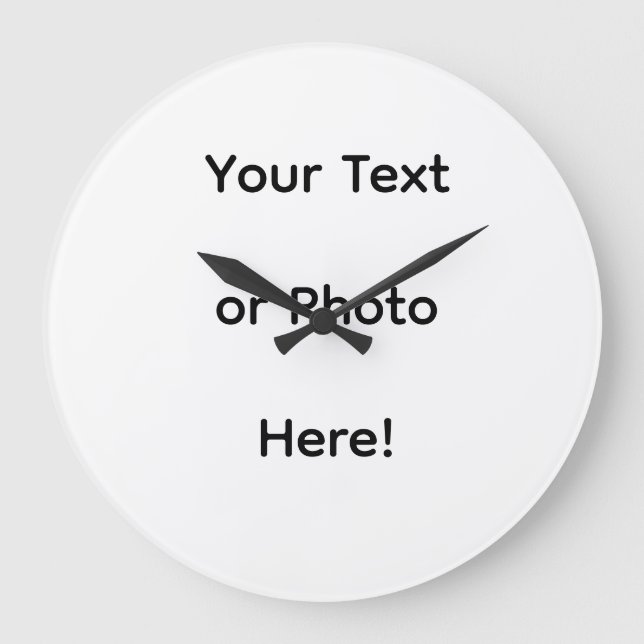 Reloj Redondo Grande Foto o texto personalizado (Anverso)