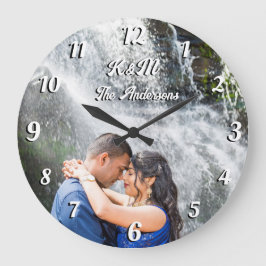 Reloj Redondo Grande foto personalizado nombre personalizado letras bla
