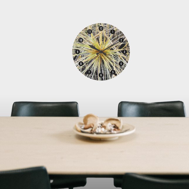 Reloj Redondo Grande Foto Personalizado Spinifex de la duna de playa de (New Zealand Beach Dune Grass Spinifex Custom Photo Large Clock)