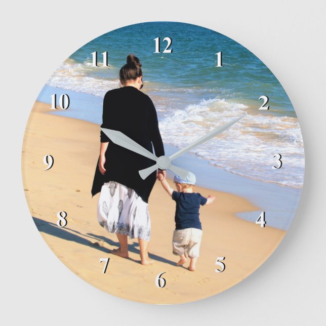 Reloj Redondo Grande Foto personalizado - Único su propio diseño - Mejo (Anverso)
