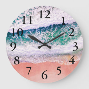 Reloj Redondo Grande Foto tropical de Beach House personalizada
