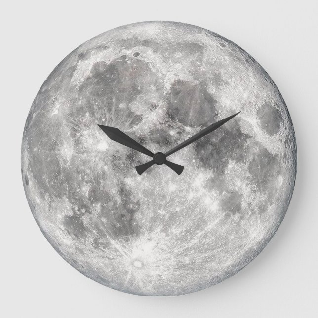 Reloj Redondo Grande Fotografía de la luna (Anverso)