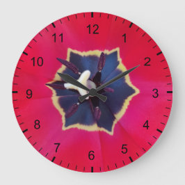 Reloj Redondo Grande Fotografía de la naturaleza de la macro de la flor