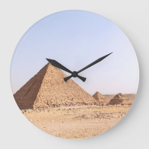 Reloj Redondo Grande Fotografía de las Pirámides de Giza