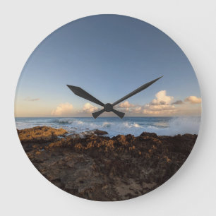 Reloj Redondo Grande Fotografía de paisajes naturales hawaianos