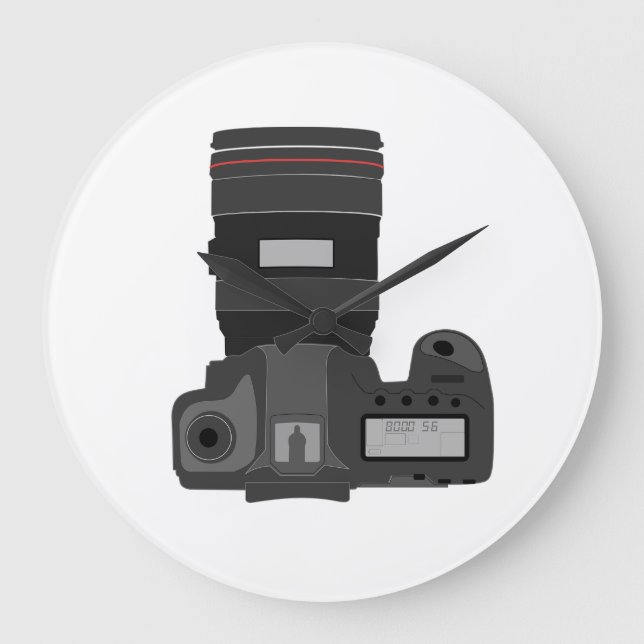 Reloj Redondo Grande Fotografía DSLR de cámara (Anverso)