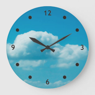 Reloj Redondo Grande Fotografía - nubes en el cielo + sus ideas
