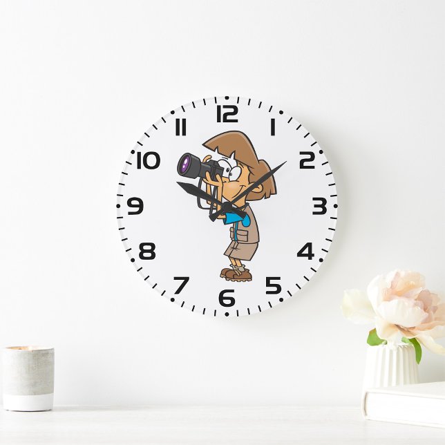 Reloj Redondo Grande Fotógrafo de aventuras niño con cámara (Subido por el creador)