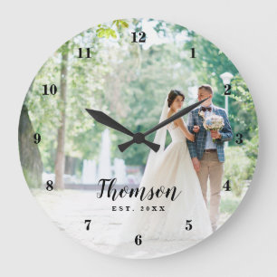 Reloj Redondo Grande Fotomontaje personalizado de boda