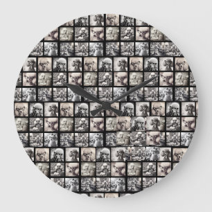 Reloj Redondo Grande Fotos divertidas de collage de 9 fotos