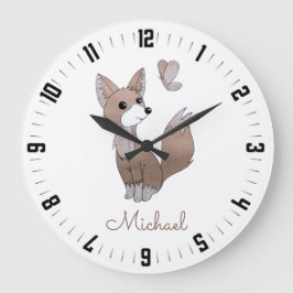 Reloj Redondo Grande Fox Y Nursera De Mariposa Personalizada