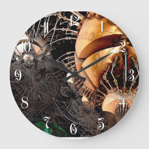 Reloj Redondo Grande Fractal 3D futurista