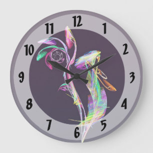 Reloj Redondo Grande Fractal - Cacatúa
