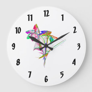 Reloj Redondo Grande Fractal - Flower and Bud
