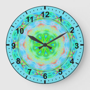 Reloj Redondo Grande ~Fractal irlandés etéreo para Chicas ~