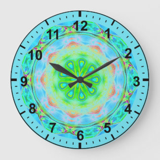 Reloj Redondo Grande ~Fractal irlandés etéreo para Chicas ~