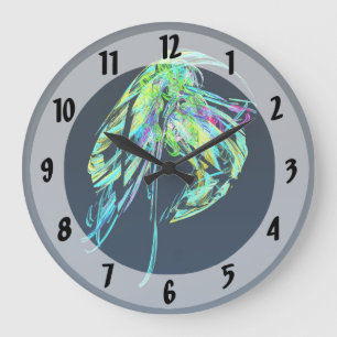 Reloj Redondo Grande Fractal - Jellyfish
