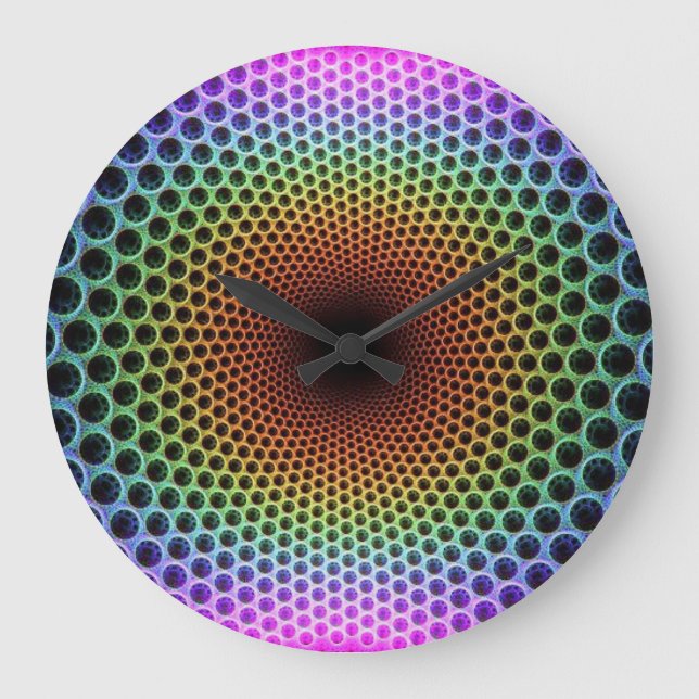 Reloj Redondo Grande Fractal Optical Illusion (Anverso)
