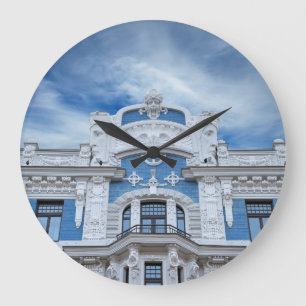 Reloj Redondo Grande Fragmento Art Nouveau: Detalle arquitectónico de R