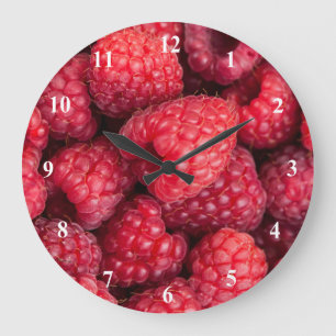 Reloj Redondo Grande Frambuesas rojas frescas