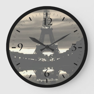Reloj Redondo Grande Francia vintage París reflejo de la torre Eiffel G