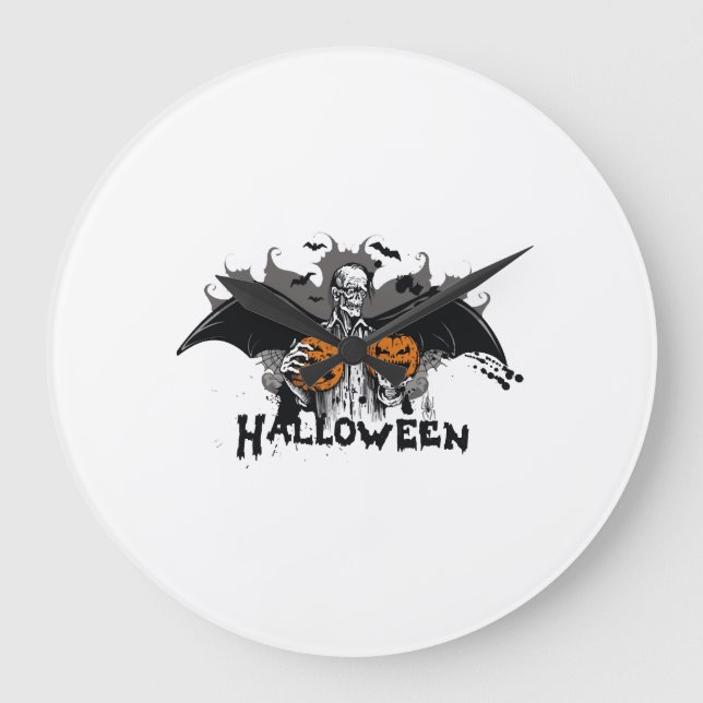 Reloj Redondo Grande Frankenstein Halloween (Anverso)