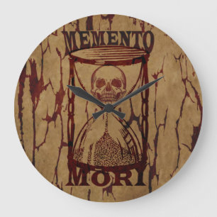 Reloj Redondo Grande Frase Latina - Aprovecha el Día - Cráneo Memento M