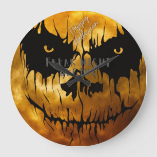 Reloj Redondo Grande  "Freak Night Begins" Happy Halloween Wall Clock