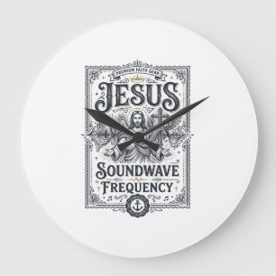 Reloj Redondo Grande Frecuencia de onda de sonido de Jesús Frecuencia d