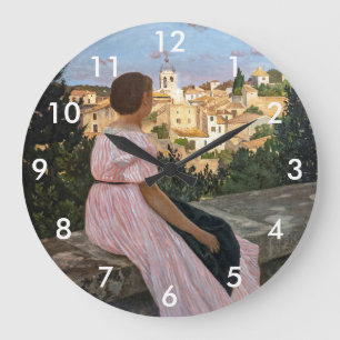 Reloj Redondo Grande Frederic Bazille - El vestido rosa