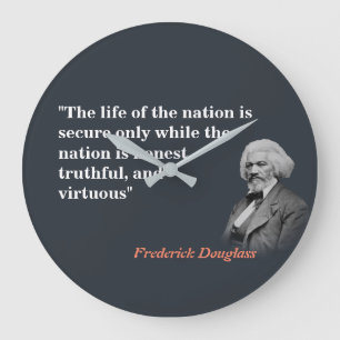 Reloj Redondo Grande Frederick Douglass cita sobre la vida de la nación