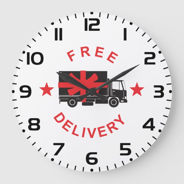 Reloj Redondo Grande Free Shipping Delivery Truck (Anverso)