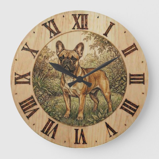 Reloj Redondo Grande French Bulldog Wall Clock - Urban Pet Decor (Anverso)