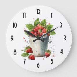 Reloj Redondo Grande Fresas en un cubo