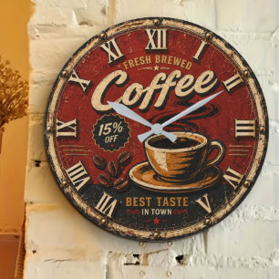 Reloj Redondo Grande Fresh Brewed Coffee