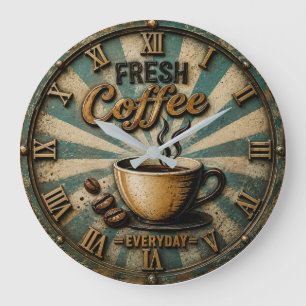 Reloj Redondo Grande Fresh Coffee Everyday