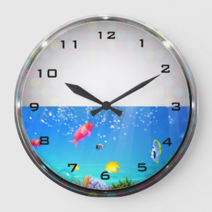Reloj Redondo Grande Freshwater Fish Aquarium Wall Clock