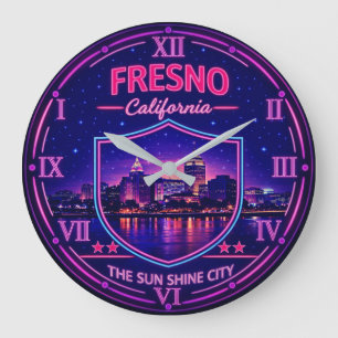 Reloj Redondo Grande Fresno California Downtown Skyline