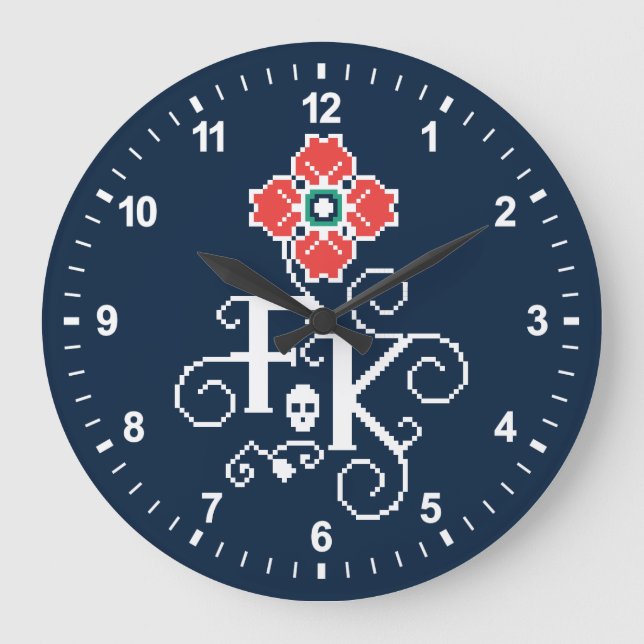 Reloj Redondo Grande Frida Kahlo | Floral Tribute (Anverso)
