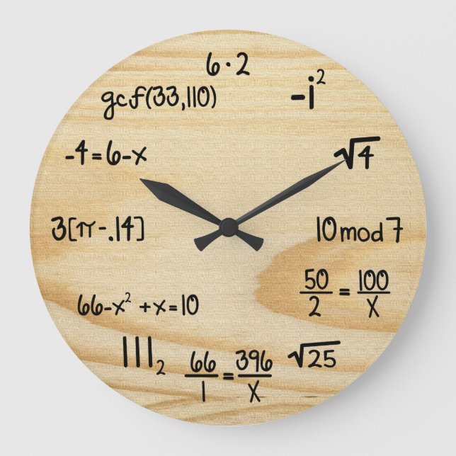 Reloj Redondo Grande Friki divertido de la matemáticas - "grano de (Anverso)